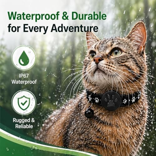 Pet Tracker,GPS Collar for Cats,Smart tag,Waterproof Compatible with Find My,No Monthly Fee,Advanced Tracking Solution Smart Collar for Pet Safety Ideal Small Large Cats(Android User)