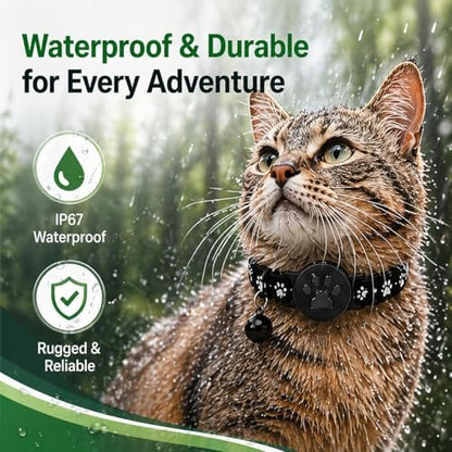 Pet Tracker,GPS Collar for Cats,Smart tag,Waterproof Compatible with Find My,No Monthly Fee,Advanced Tracking Solution Smart Collar for Pet Safety Ideal Small Large Cats(Android User)