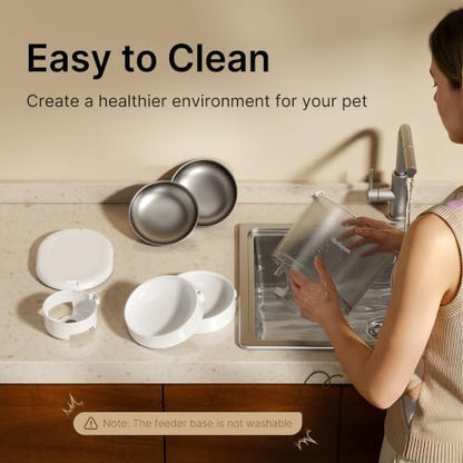 Automatic Cat Feeder for 2 Cats, Dual Cat Feeder with 5G WiFi APP