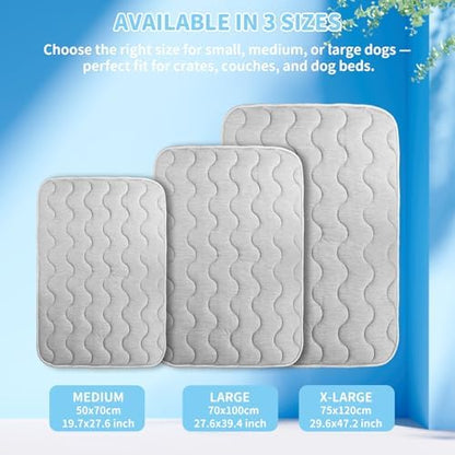 Dog Cooling Mat Self Cool Pad for Dogs and Cats, Washable Portable Pet Sleeping Pad for Summer Size 27.6" x 19.7"