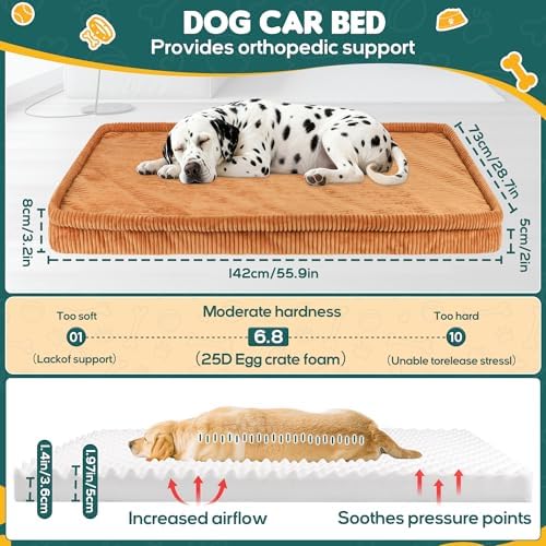 Loiion Dog Car Bed, Non-Slip Backseat Extender Pet Mat 56"x28.7"x2"