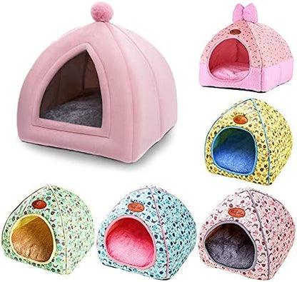 Soft pet bed, tent, rabbit design, cat house, with holes, warm, portable, removable, washable cat litter, puppy litter S 2