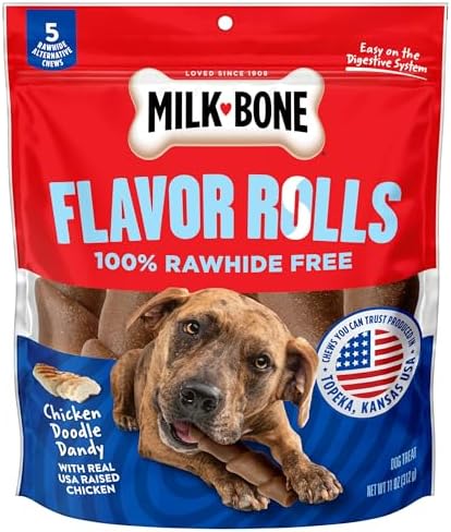 Milk-Bone Flavor Rolls Dog Chews, Chicken Doodle Dandy, 5 Count