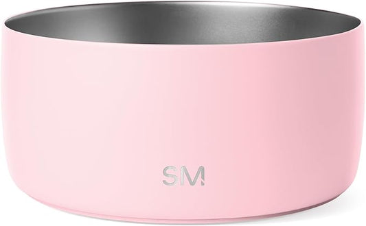 Simple Modern Stainless Steel Pet Water Bowl for Dogs & Cats | Reusable Insulated Stainless Steel Food Bowls for Dog Cat | No Tip No Slip BPA Free | Bentley Collection | Large (64oz) | Blush
