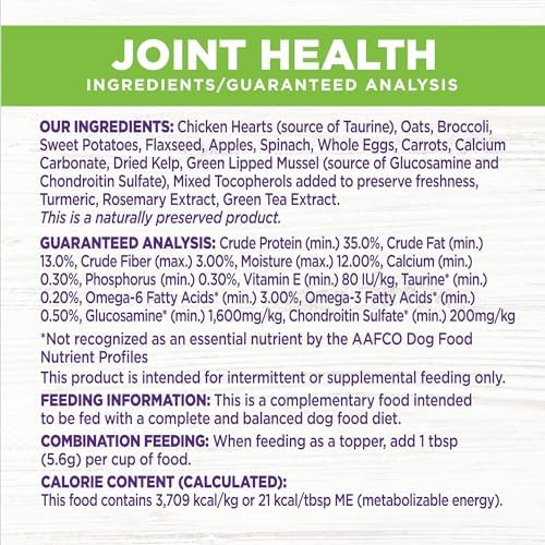 Wellness Bowl Boosters, Dog Food Topper for Small, Medium, & Large Breeds, Grain Free, Natural, Freeze Dried, Joint Health Chicken, 4 Ounce Bag (Pack of 2)