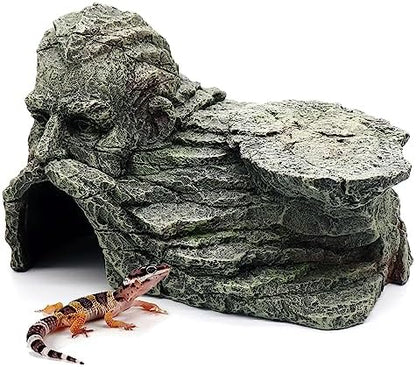 Reptile Rock Basking Platform, Gecko Hide Cave Hiding Place, Snake Cave and Hides for Reptiles, Amphibians, and Small Animals, Lizards