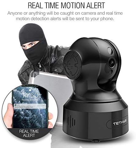 TETHYS Wireless Security Camera 1080P Indoor [Work with Alexa] Pan/Tilt WiFi Smart IP Camera Dome Surveillance System w/Night Vision,Motion Detection,2-Way Audio,Cloud for Home,Business, Baby Monitor