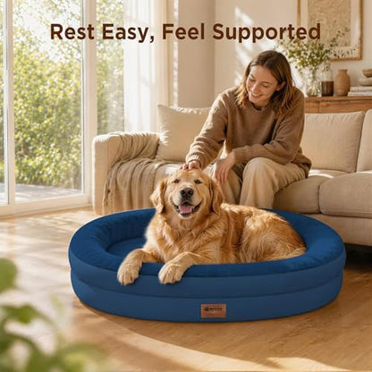 Waterproof Orthopedic Dog Bed for Medium Dogs, Navy