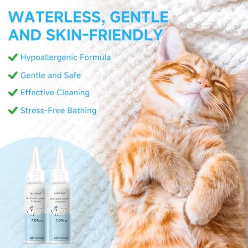 Pet Steam Brush for Dogs, Waterless Shampoo Refill for Dogs & Cats (2PCS)