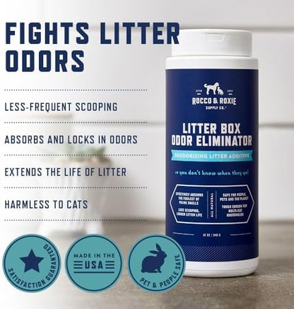 Rocco & Roxie Litter Box Odor Eliminator, 12 oz, 2-Pack
