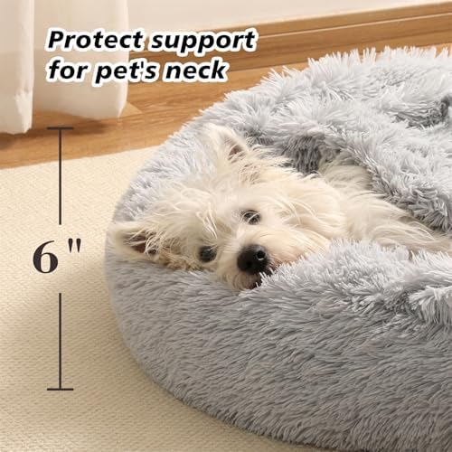 Hooded Blanket Donut Cave Bed for Small Medium Dogs and Cats