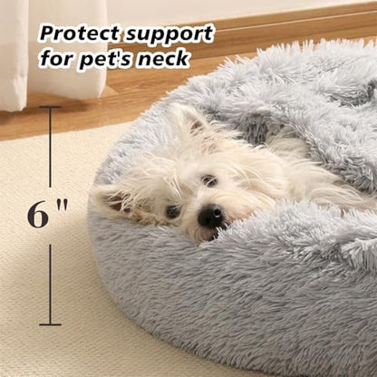 Hooded Blanket Donut Cave Bed for Small Medium Dogs and Cats