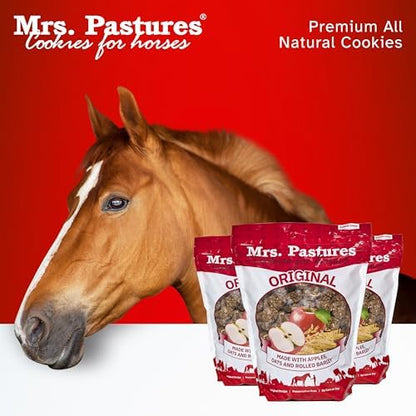 Mrs Pastures Cookies and Treats for Horses - Premium Horse Treats - Made with Apples, Oats, and Rolled Barley - Preservative Free - All Natural Ingredients - No Corn or Soy (15lb Refill Box)