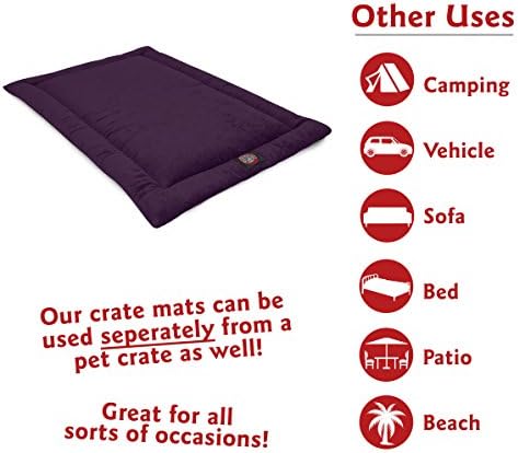 Majestic Pet Dog Crate Mat - Machine Washable Soft Plush Pet Bed Pad for Crates & Kennels | USA Crafted | 24"x18" Villa Aubergine