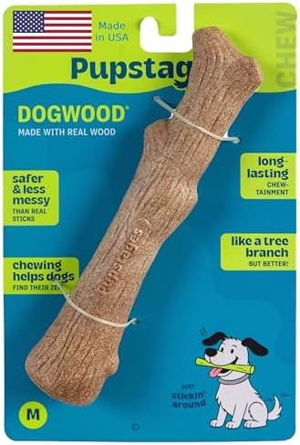 Pupstages Dogwood Stick Dog Chew Toy, Made in USA, Medium, 7.4"