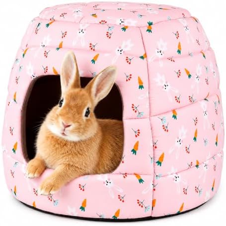 YUEPET Large Rabbit Bed House, Winter Warm Bunny Hideout Cave