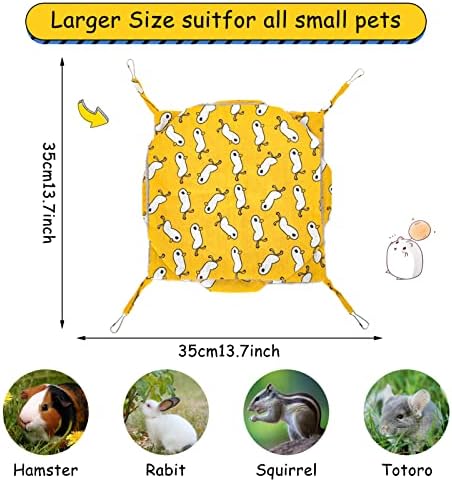 3 Tier Ferret Rat Hammock, Guinea Pig Cage Accessories, Yellow