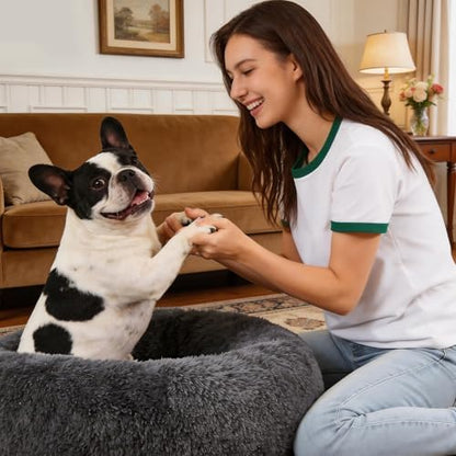 Donut Dog Bed for Medium Dogs Calming Round Washable Medium Sized Dog Bed