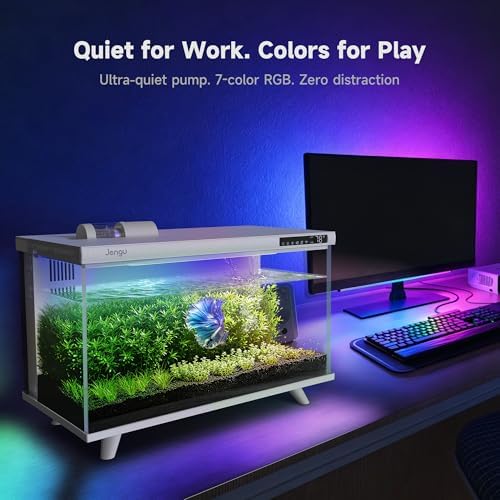 M1 5.3 Gallon Smart Fish Tank, App-Controlled Betta Aquarium Starter Kit