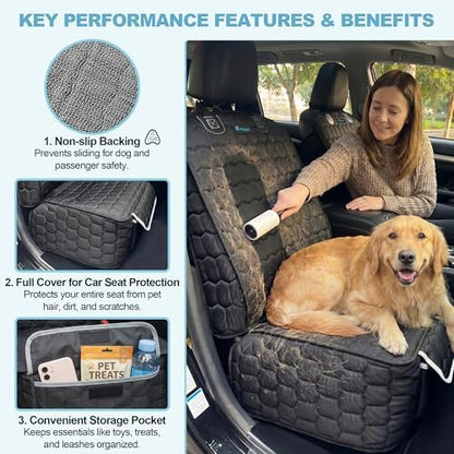 Meginc 2-Pack Front Seat Covers for Dogs, Waterproof Car Seat Protectors