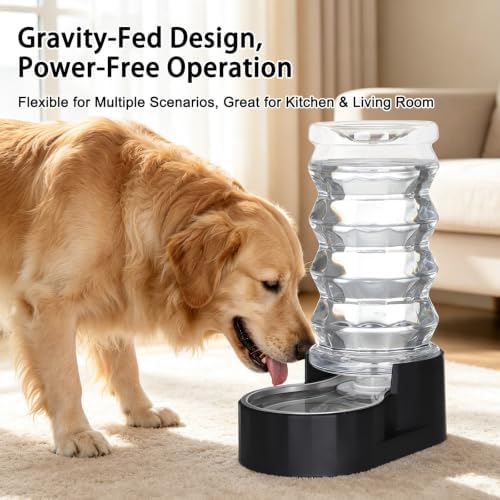RIZZARI 8L Dog Water Bowl Dispenser:Spill Resistant Multi Pet Solution