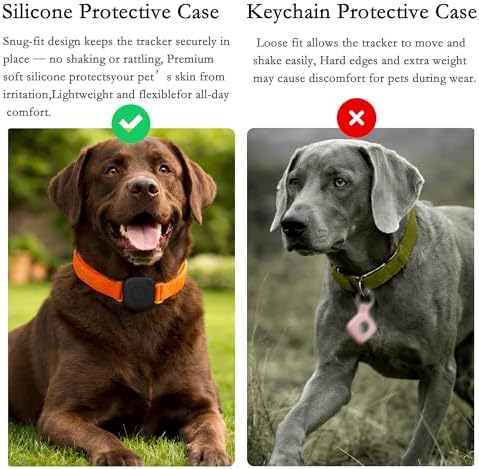 Waterproof Dog Collar Holder Case for Tile Mate 2024/2022 Tracker, 2 Pack Anti-Scratch Soft Silicone Case for cat pet Necklace, Protective Cover Accessories for Tracker Finder (Blue/White)