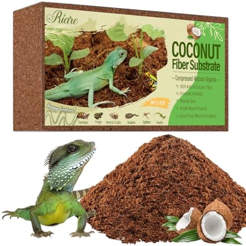 Riare 1 Pack Natural Coconut Fiber Substrate, Coco Coir Reptile Bedding