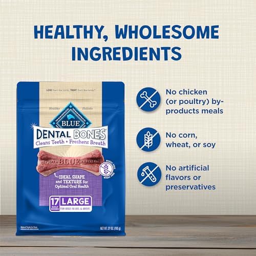Blue Buffalo Large Dental Bones, 27 oz, 17 Bones