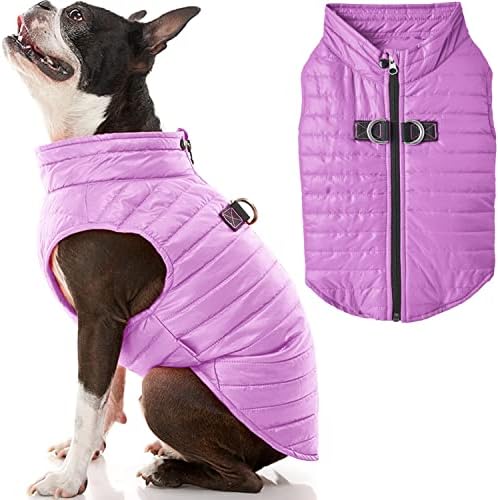 Gooby Puffer Vest Dog Jacket, Purple, Small