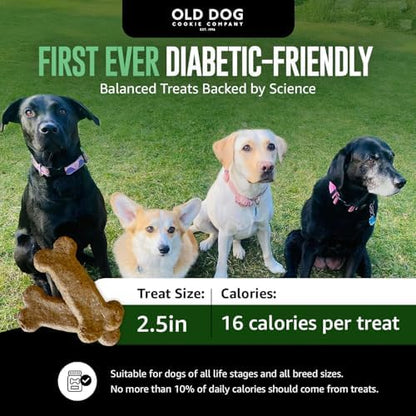 Old Dog Cookie Company All Natural Diabetic Dog Treats – Vet Approved Dog Snacks | Best Healthy Chews for Dogs, Top Treat for Dogs | Low Glycemic, Supports Healthy Blood Sugar | 10 oz