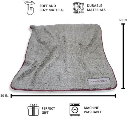 Logo Brands Officially Licensed NCAA Unisex Frosty Fleece Blanket, One Size, Team Color