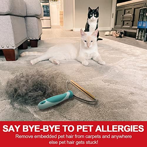 Dog Cat Hair Remover for Deep Cleaning, Lint Cleaner Pro, Pet Fur Removal Tool, Portable Carpet Scraper Rake, Fuzz Hairball Shaver Brush for Carpet, Car Mat, Couch, Pet Bed, Furniture, Rug