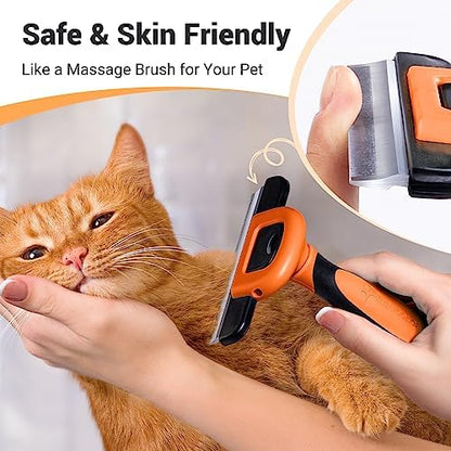 MIU COLOR Pet Grooming Brush, Deshedding Tool for Dogs & Cats, Orange