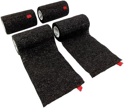 SyrFlex Cohesive Bandage 4” Black 4 pk