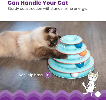 Catstages Chase Meowtain 4-Tier Interactive Cat Track Toy, 10.1" x 7.1"