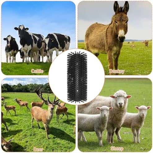 Livestock Scratching Brush Goat Scratcher Brush Full Massage Grooming Tool with 8 Screws for Cow,Cattle,Cow,Sheep, Horses,Pigs