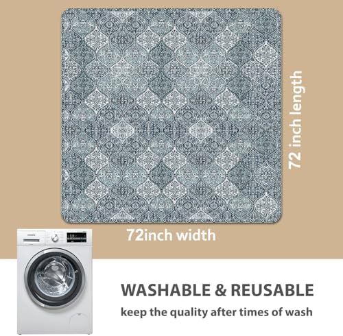nunubaby 2PACK Washable Pee Pads for Dogs, Stylish, Non-Slip and Leak-Proof Pee Pads. Reusable Potty Pads for Dogs for Crates and Floors.(Blue/Multi,72" x72" )