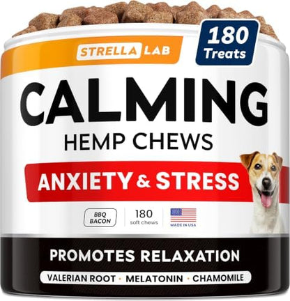 Hemp Calming Chews for Dogs - Stress&Anxiety Relief, Travel&Separation
