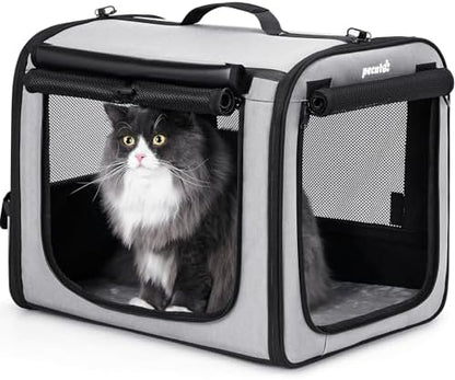 Dog Car Carrier Light Weight 19.7×16.9×14.8in, Foldable Dog Carrier, Gray