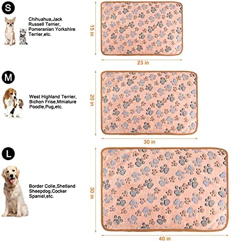 MIWOPET 3 Pack Fleece Pet Blankets Warm Bed Throw for Dogs & Cats 30x20in
