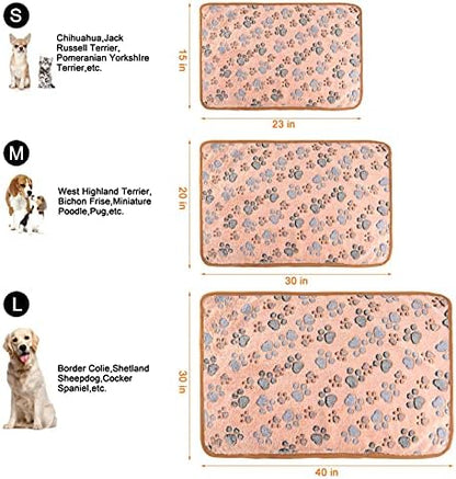 MIWOPET 3 Pack Fleece Pet Blankets Warm Bed Throw for Dogs & Cats 30x20in