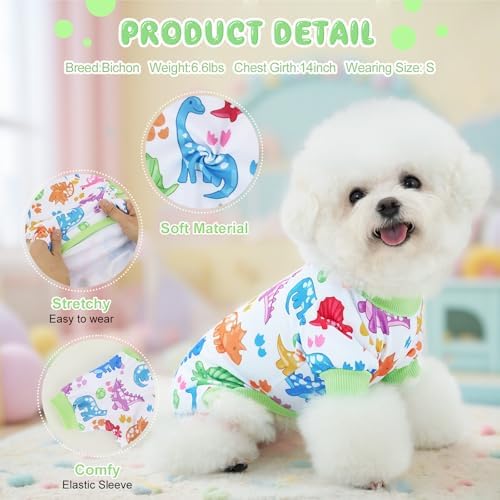 XPUDAC 4 Pack Dog Pajamas for Small Dogs Soft Pjs Onesies Clothes, M