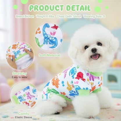 XPUDAC 4 Pack Dog Pajamas for Small Dogs Soft Pjs Onesies Clothes, M