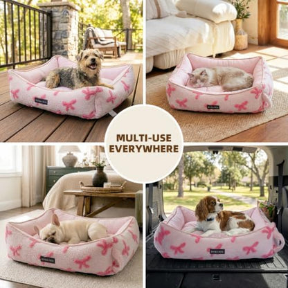 Reversible Small Dog Bed for Small Dogs Medium Cat Bed Washable 25x21x7 in