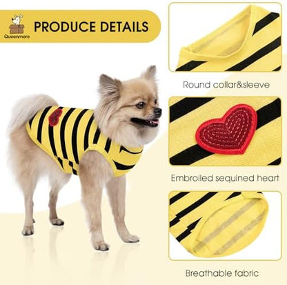 Queenmore Large Dog Shirt,Soft Breathable Dog Shirt for Dogs Cats Boy Girl,Pet Clothes for All Season,Breathable Lightweight Pet Tshirt for Frenchie, Dachshund, Yorkie
