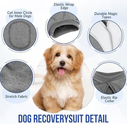 Lukovee Recovery Suit for Dogs, Onesie Spay Neuter Surgery Suit Female Male
