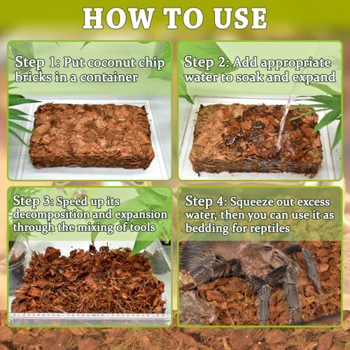 ZeeDix Coconut Husk Chip Substrate for Reptiles, 6 Pack Coconut Husk Mulch