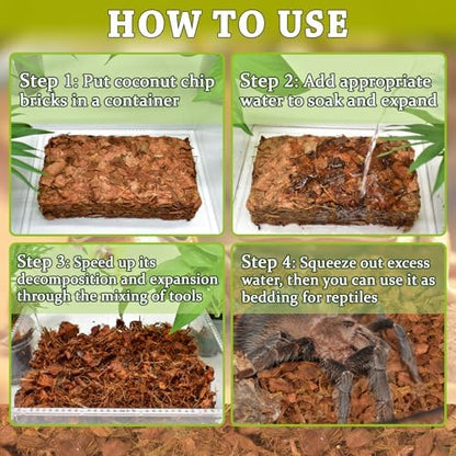 ZeeDix Coconut Husk Chip Substrate for Reptiles, 6 Pack Coconut Husk Mulch