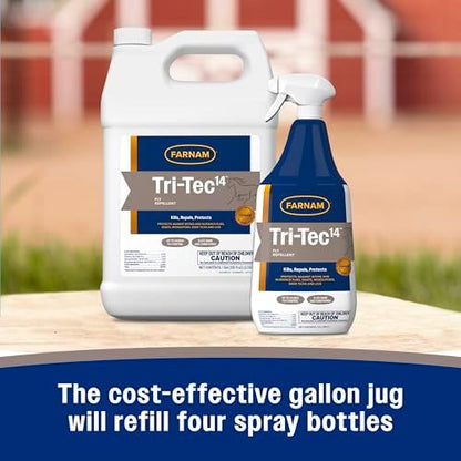 Farnam Tri-Tec 14 Fly Spray for Horses, Protects for Up to 14 Days, 128 oz