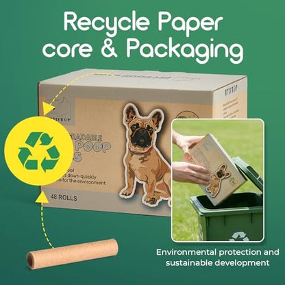 ATIFBOP Biodegradable Dog Poop Bags 720 Count, 48 Rolls Unscented